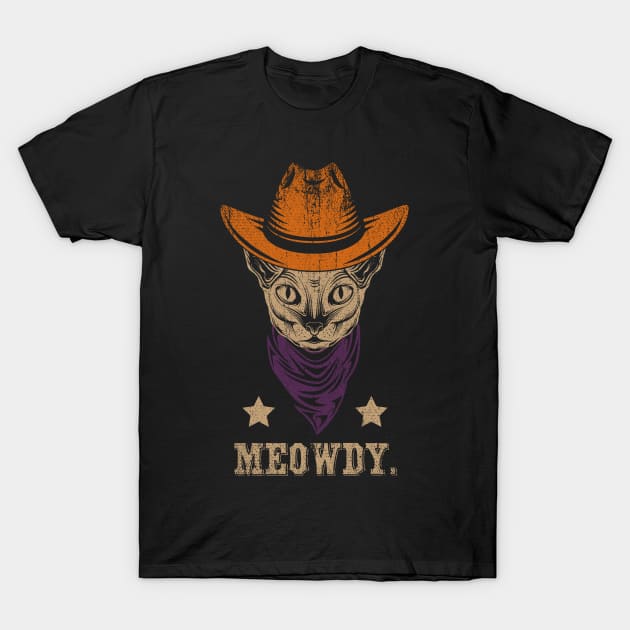 Meowdy Cat Cowboy Texas American Texan T-Shirt by ShirtsShirtsndmoreShirts